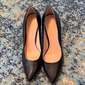 Coach Black Leather Heels